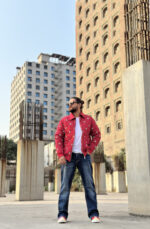 Diamond Quilted Crystal Bomber Jacket - Image 4