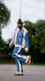 Blue and white Denim Jacket & Pant